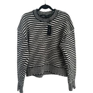 Rag & Bone Willow Striped Wool  Mockneck Sweater Size Medium